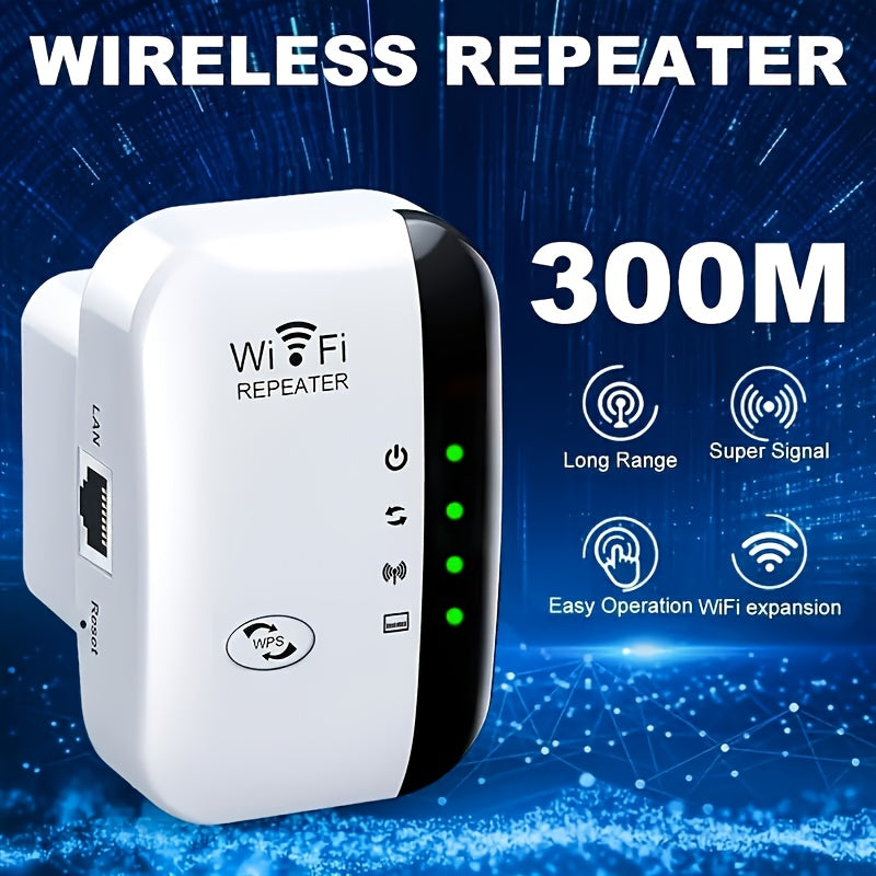 WiFi Range Extender 300M Long Range Booster 2.4GHz Ethernet Port Easy Setup