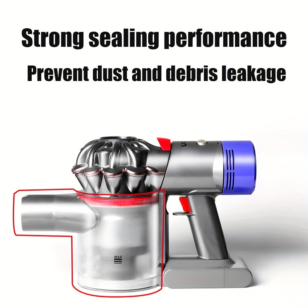 Совместимый пылесборник Dust Bucket с пылесосами Dyson V7 V8. В комплект входит уплотнительное кольцо, крышка и картридж для мусорного контейнера.