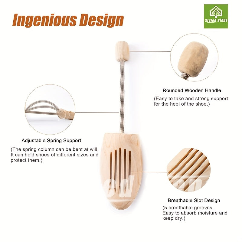 Unisex Wooden Shoe Tree Adjustable Shoe Last for Men Women Moisture Absorption