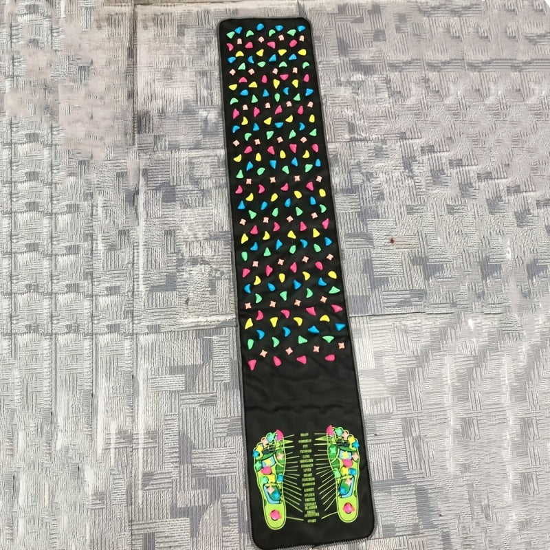 Refleksologiya terapiya pad bilan akupressura oyoq massaji mat, faux terida bosimni kamaytirish va oyoq parvarishi va dam olish uchun akupunktura nuqtalari xaritasi bilan.