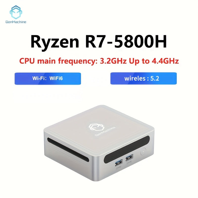 AMD Ryzen 7 5800H Mini PC with 16GB RAM, 512GB SSD, Wi-Fi 6, Wireless 5.0, Gaming and Home Office Computer