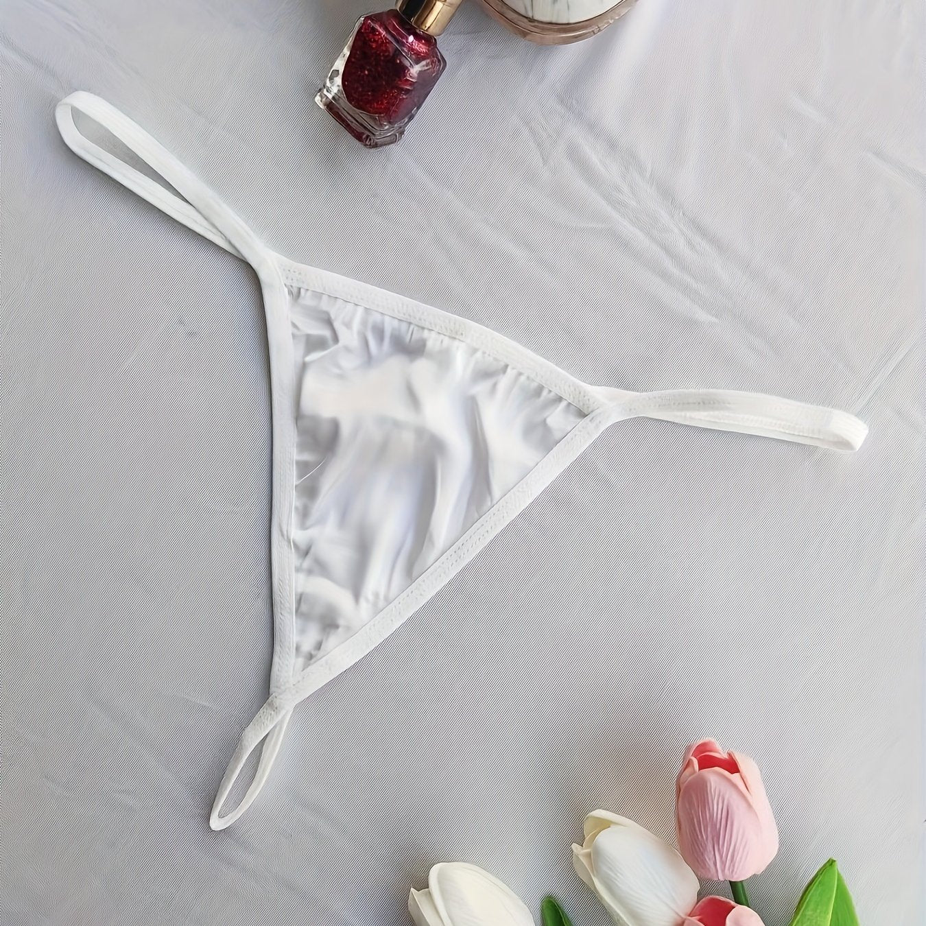 Women's Semi-Sheer Lace Thongs and Lingerie Set