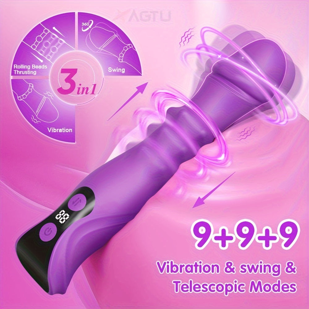 Women Silicone G-Spot Clitoral Vibrator With Thrusting Vibrating Modes