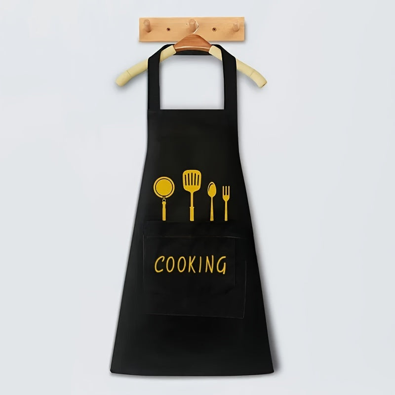 Unisex Waterproof Plastic Apron with Pockets for Kitchen and Restaurant Use