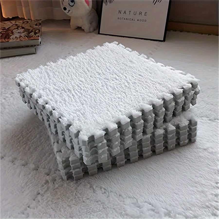 12 Piece Interlocking Carpet Tile Set for Bedroom Living Room 29.97x29.97cm