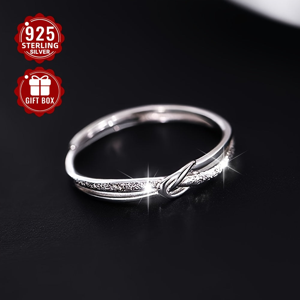 Women's Sterling Silver Ring with Starry Knot Rope Design Hypoallergenic Lightweight