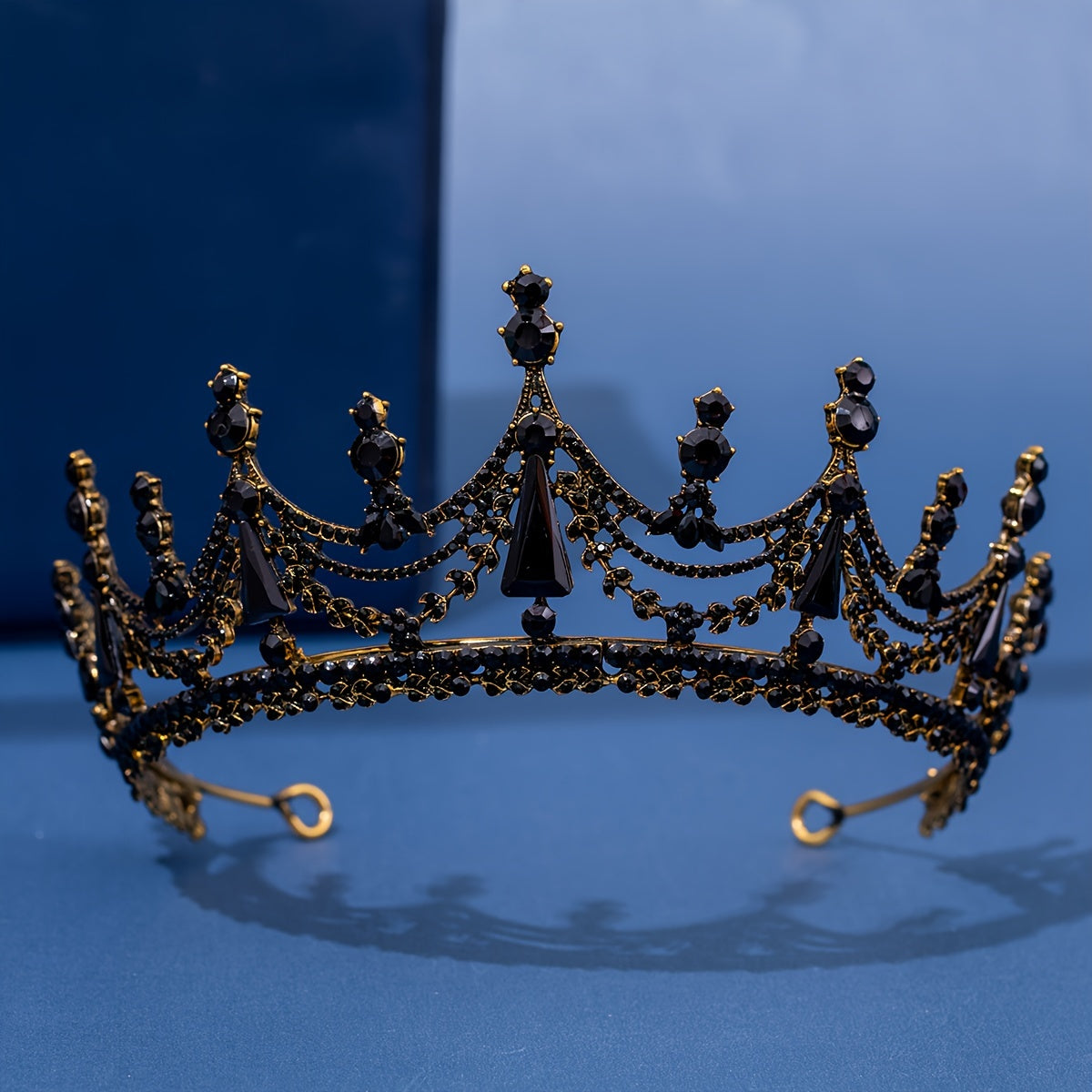Diadema de novia con tiara de pedrería para boda y corona para mujer