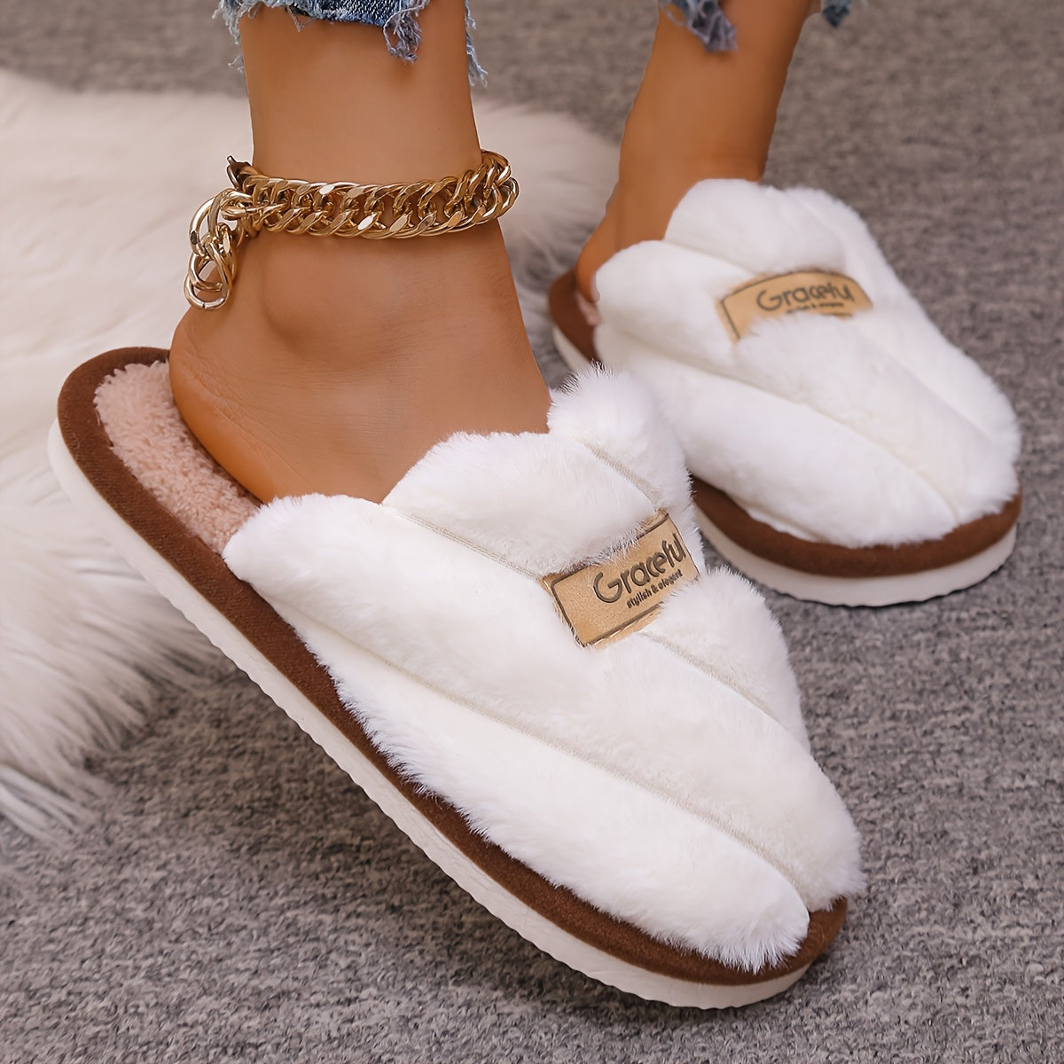 Unisex Casual Striped Slip-On Slippers Non-Slip Indoor Floor Shoes