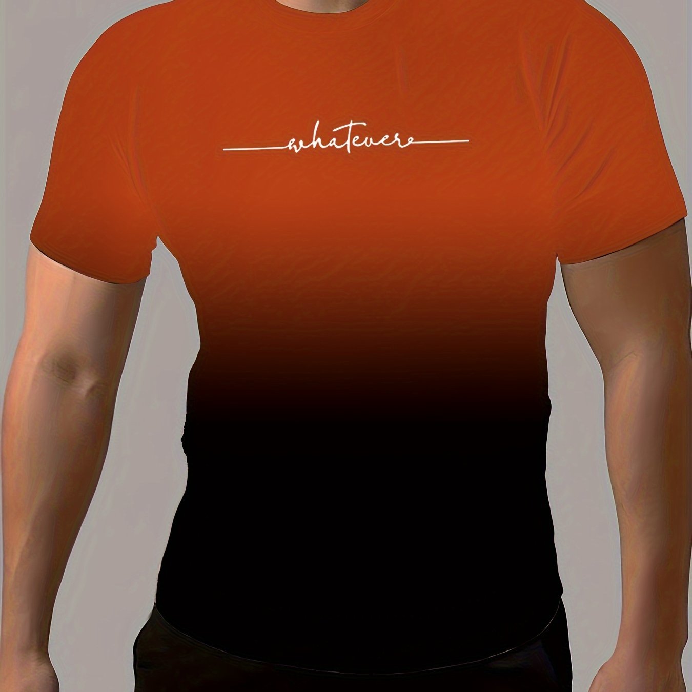 Men's Sports T-Shirt Gradient Color Casual Summer Round Neck Tee