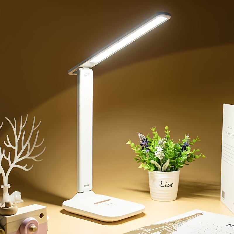 LED Desk Lamp with Touch Control Dimmable Eye Protection Adjustable Arm USB Powered