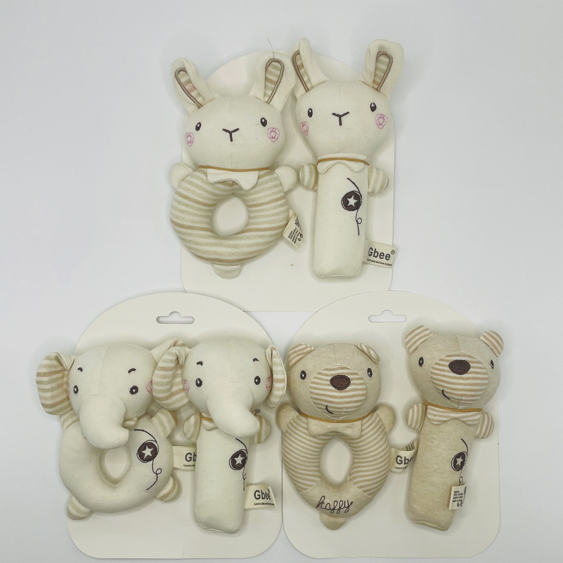 2 ta bolalar uchun tinchlantiruvchi o'yinchoqlar to'plami - qiziqarli qo'l chirqillovchilari, multfilm hayvon dizaynlari bilan, yumshoq polyesterdan tayyorlangan, Halloween va Rojdestvo sovg'alari uchun ideal