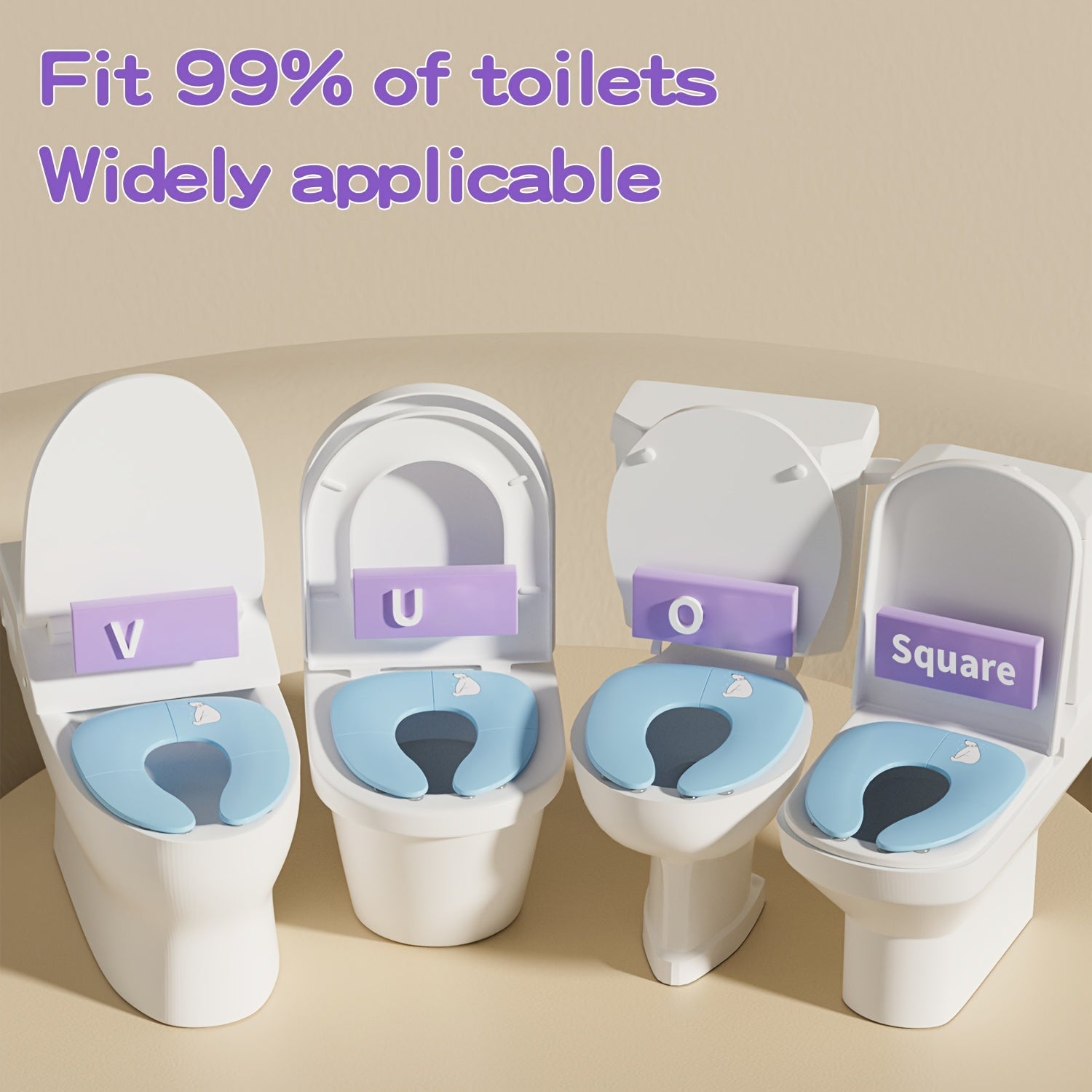 Children's Foldable Toilet Training Seat for Ages 3-8 with Splash Guard and Durable Material