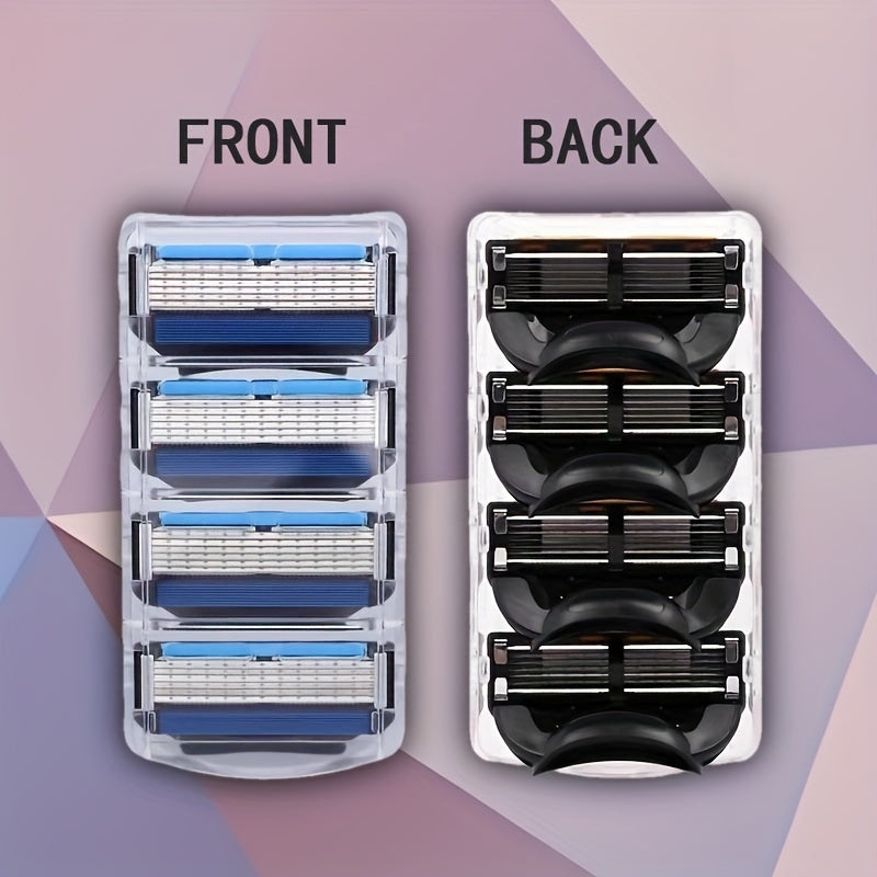 Paquete de 12 cuchillas de repuesto de acero inoxidable de 6 capas para afeitadora masculina para uso corporal