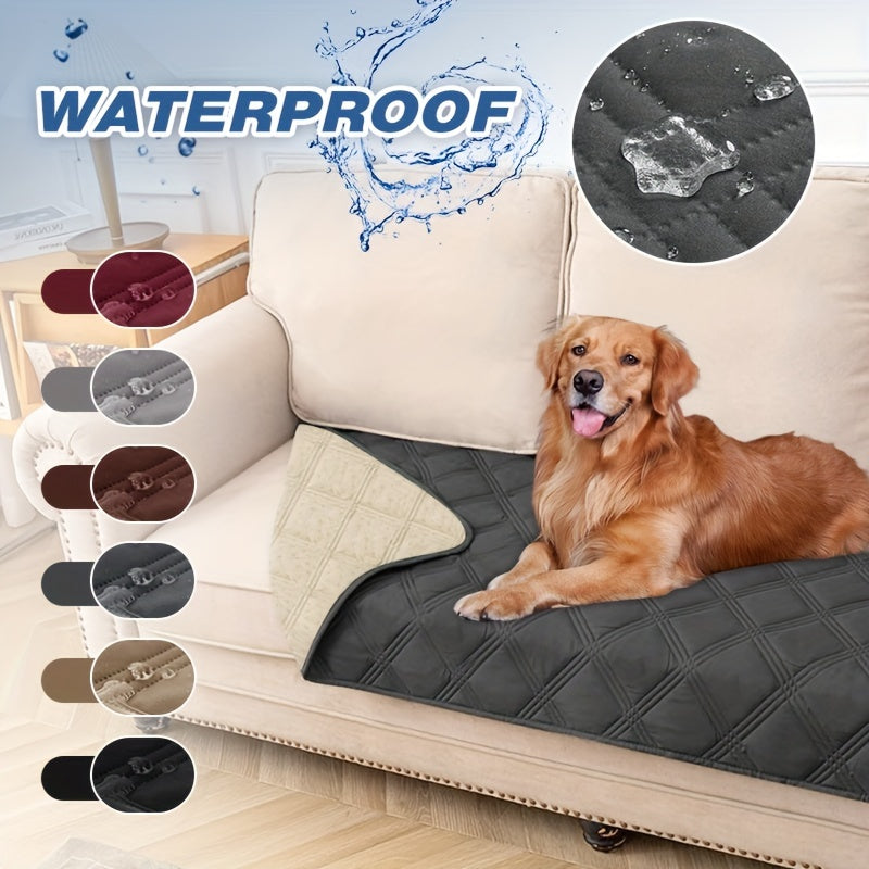 Waterproof Pet Sofa Cover All-Season Quilted Polyester Multi-Color Machine Washable