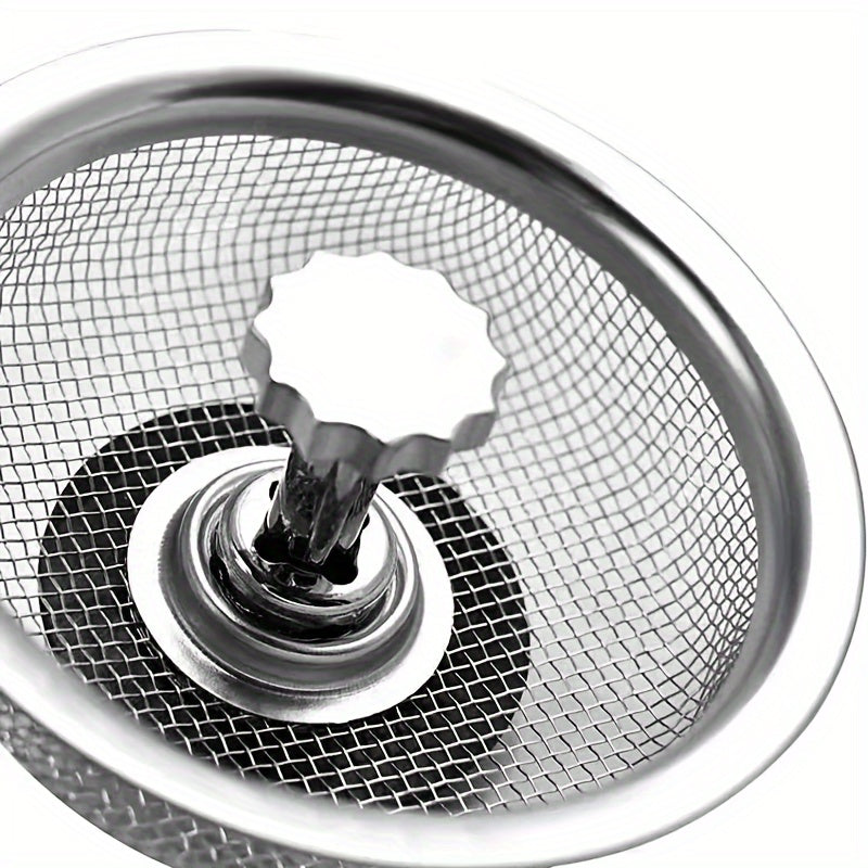 Stainless Steel Sink Strainer with Stopper Food Scrap Filter Dishwasher Safe