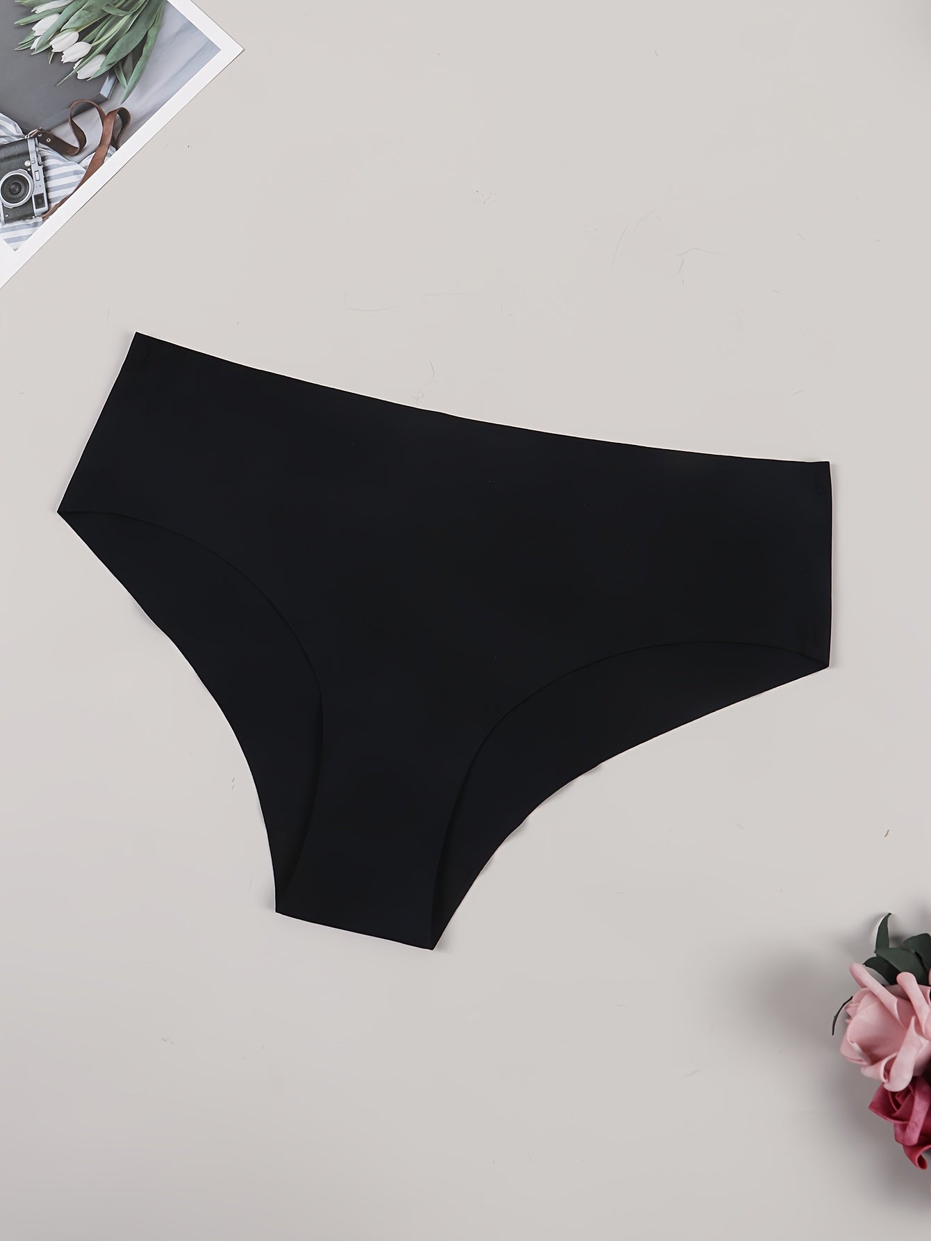 Black Nylon Triangle Thong Lingerie with Glitter Gold I Love My Husband Message