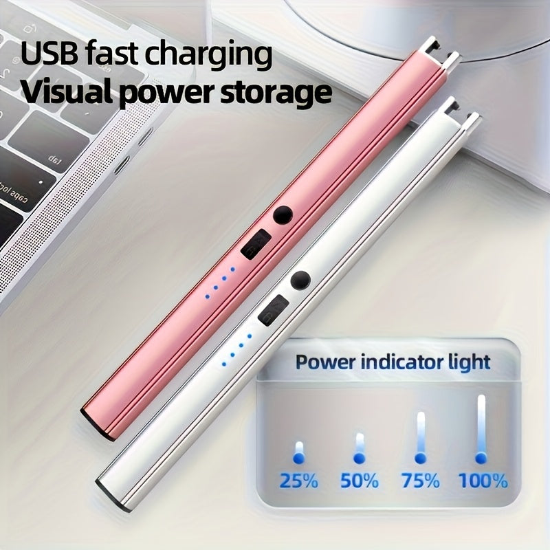 Rechargeable Metal Windproof Candle and BBQ Lighter with Safety Switch