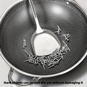 Wok de panal de acero inoxidable 304 con tapa para cocinas de gas y inducción