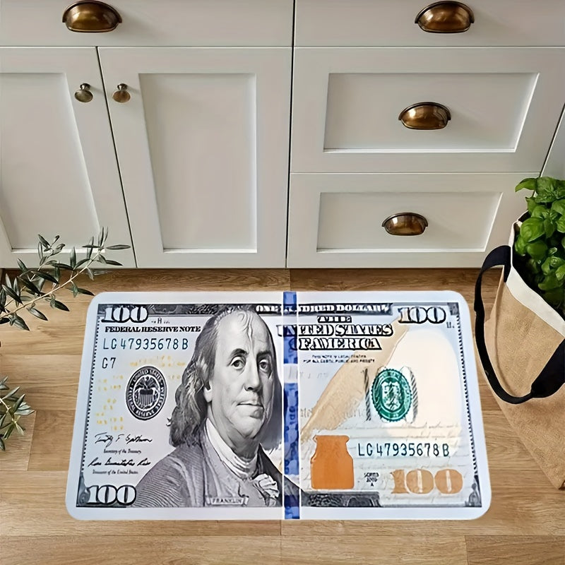 Washable Rectangle Area Rug with Bill Pattern, Creative Runner for Living Room and Holiday Decor