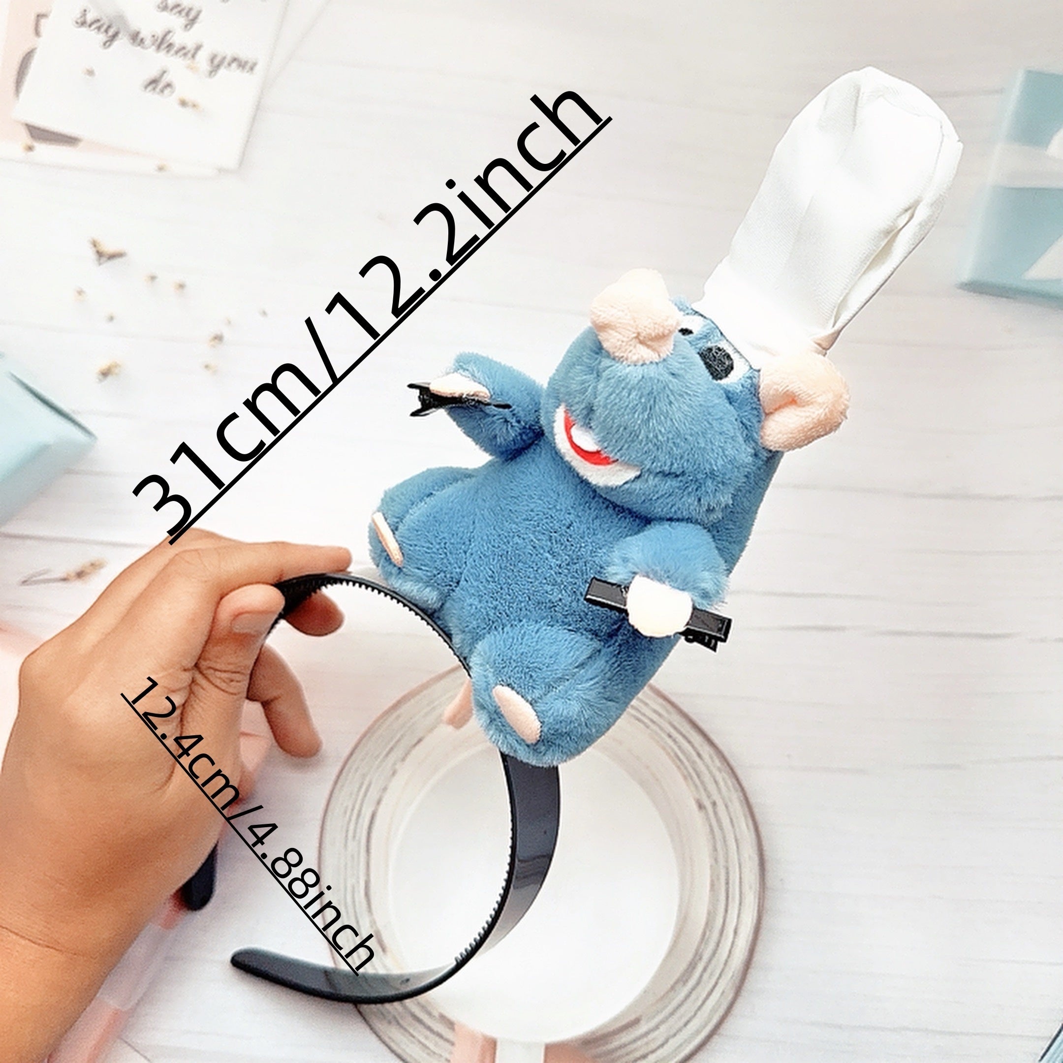 Fuzzy Mouse Headband for Women Halloween Cosplay Hair Accessory Fall Winter