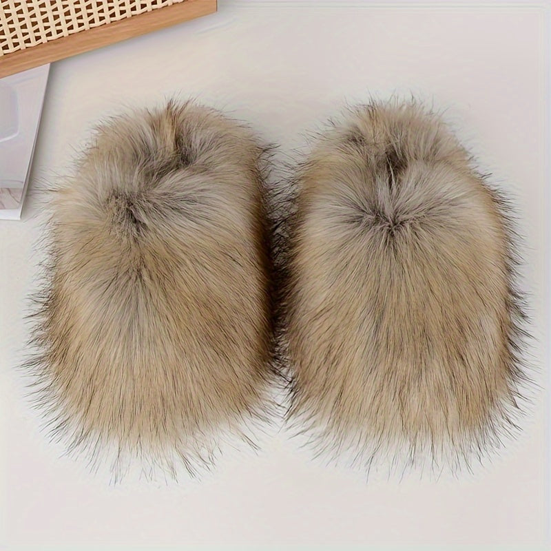 Ayollar uchun mo'rt faux mo'rtli shlyapka bilan qalin shlyapa, yumshoq tag, qulay qishli mo'rtli poyabzal