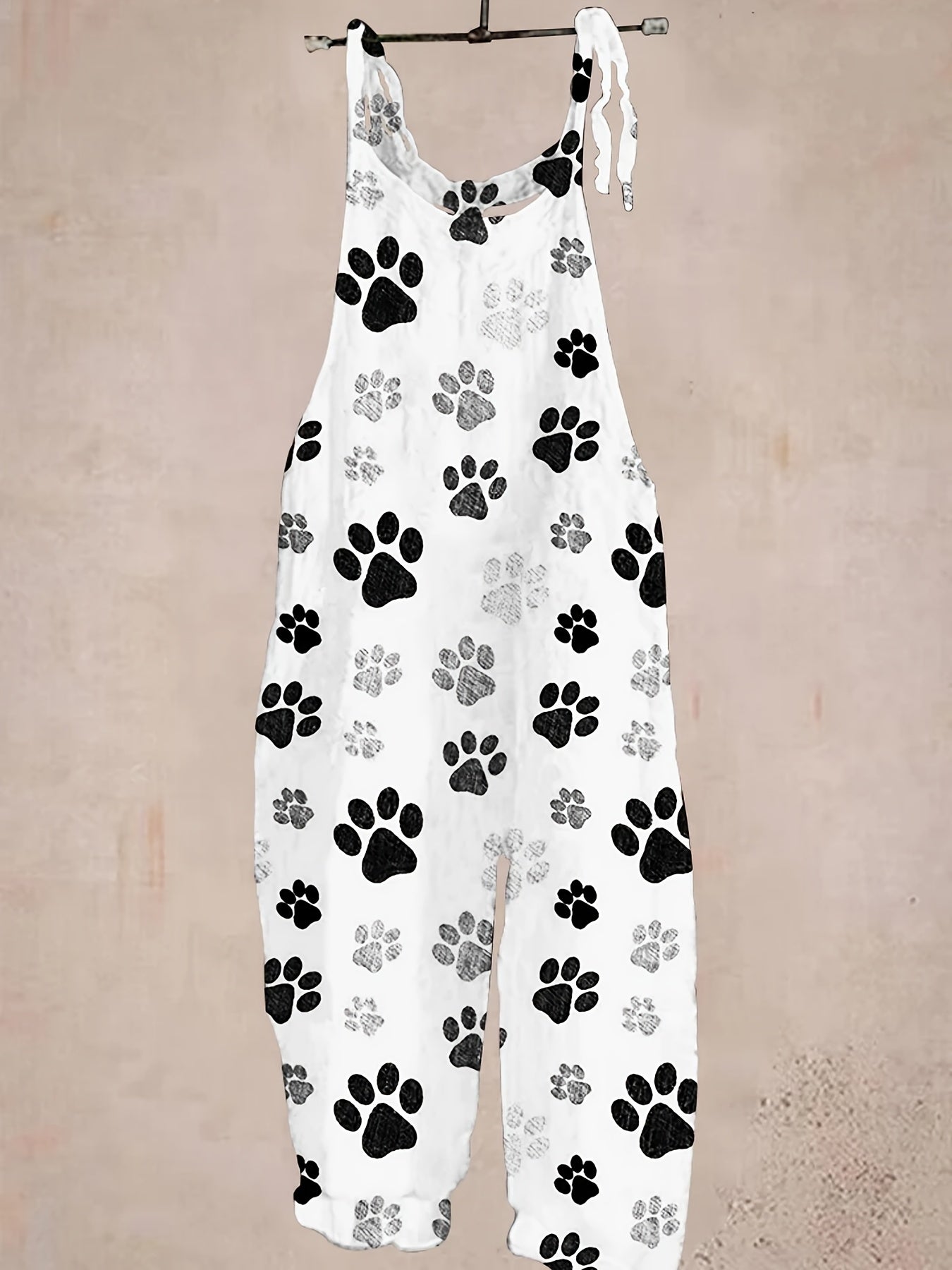 Plus Size Women's Animal Print Jumpsuit Breathable Sleeveless Romper Black White Casual