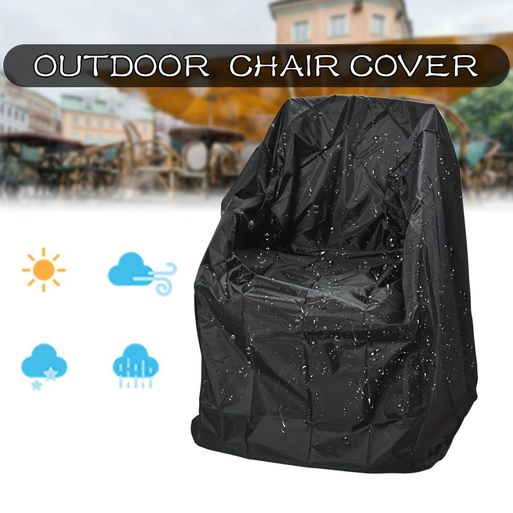 Outdoor Waterproof Chair Cover Black and Silver Polyester for Garden Furniture
