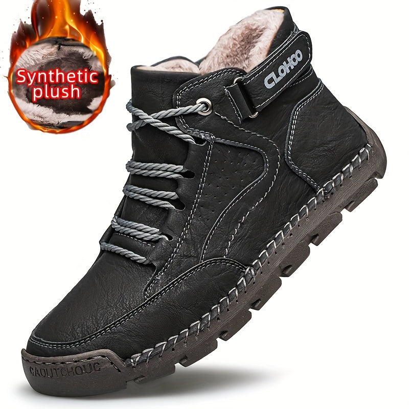 Men's Casual Ankle Boots Leather Rubber Sole Lace-Up All-Season Outdoor Streetwear