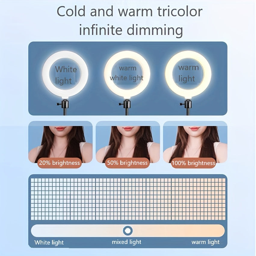 Fotografiya va videografiya uchun 13 dyuymli LED to'ldirish chirog'i bilan 1.7m pol stendi