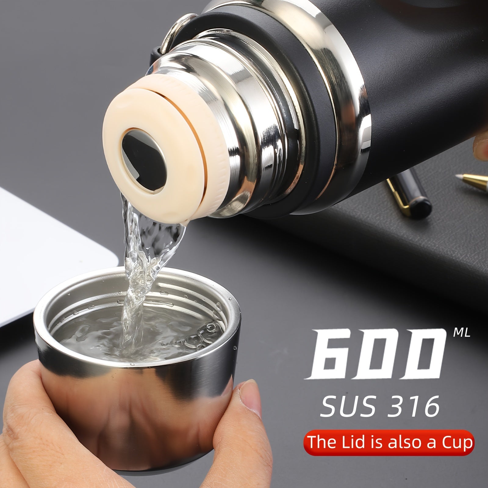 600ml Stainless Steel Travel Mug for Hot and Cold Drinks Outdoor Sports