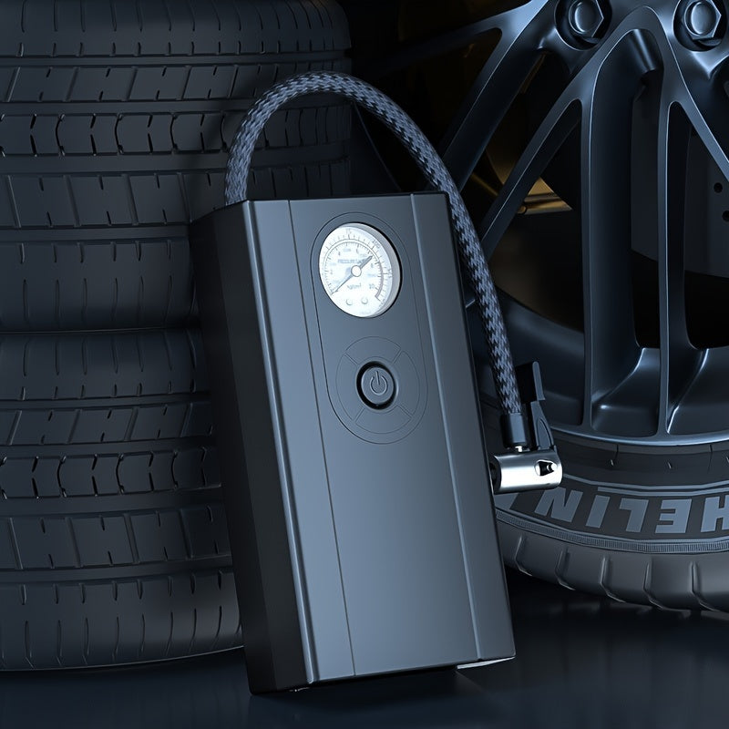 Высокоскоростной портативный воздушный компрессор с цифровым манометром для накачки автомобилей, мотоциклов, велосипедов