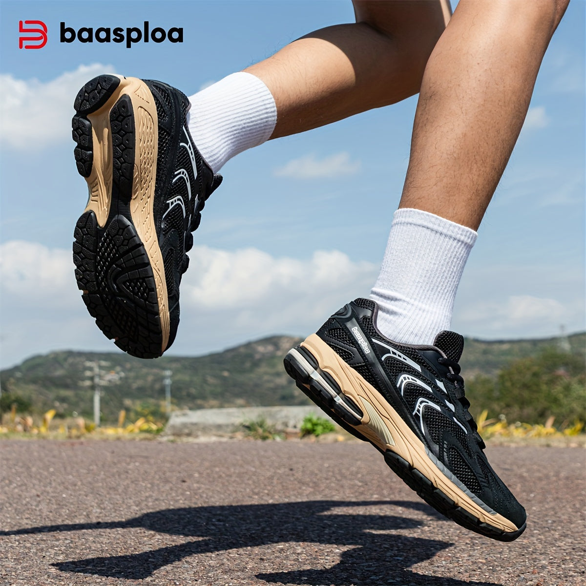 Men's Breathable Running Shoes Lightweight Non Slip Sneakers for Outdoor Activities