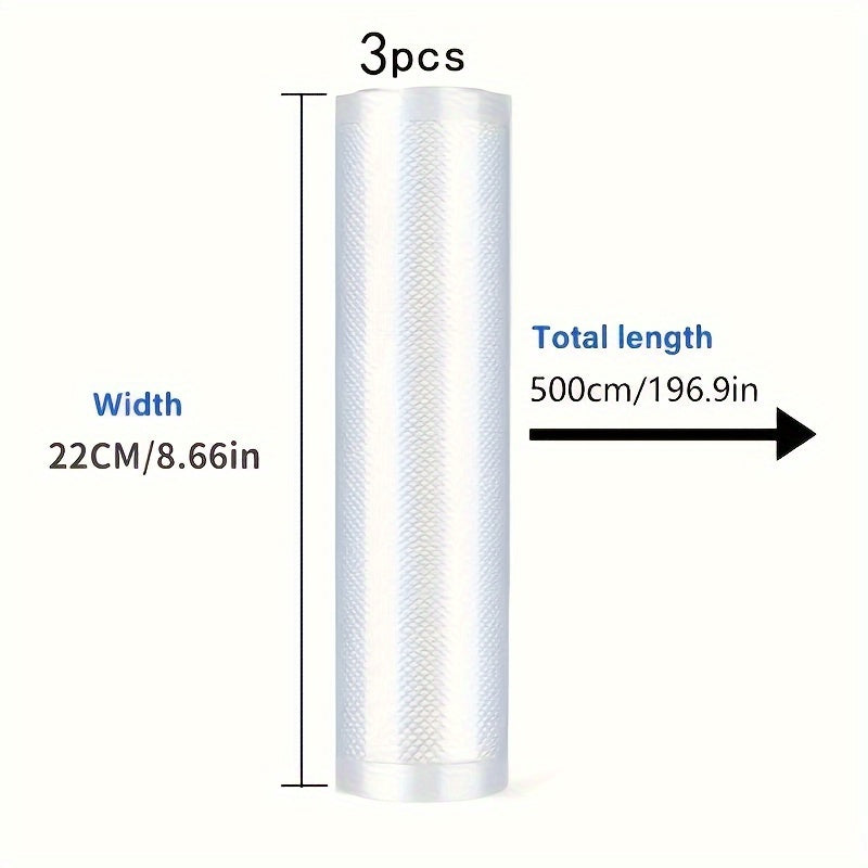 Pack of 3 Food Storage Bags Leakproof Plastic for Vegetables and Fruits