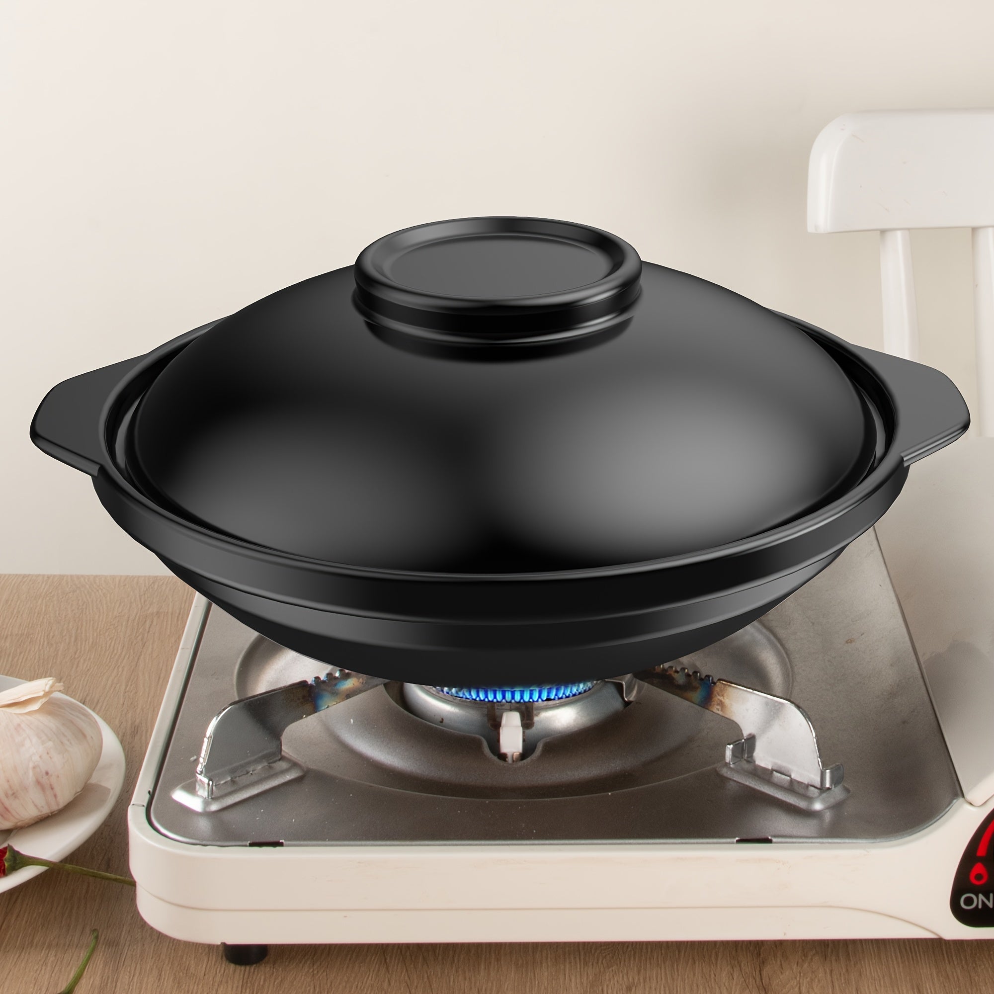 UMIZILI Oval Keramika Qozon Qopqog'i bilan - 2L Katta Hajm, Faqat Qo'lda Yuvish, Pishirish uchun Mos Loy Qozon, Gaz, Mikrotolqinli Pech va Plitalar uchun Ideal - 2-4 Kishi uchun Mos.