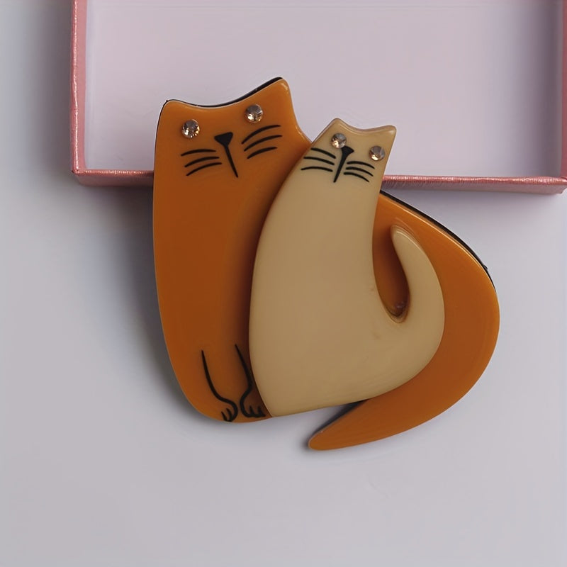 Vintage Acrylic Brooch with Customized Animal Bust Design Minimalist Medieval Style Jewelry