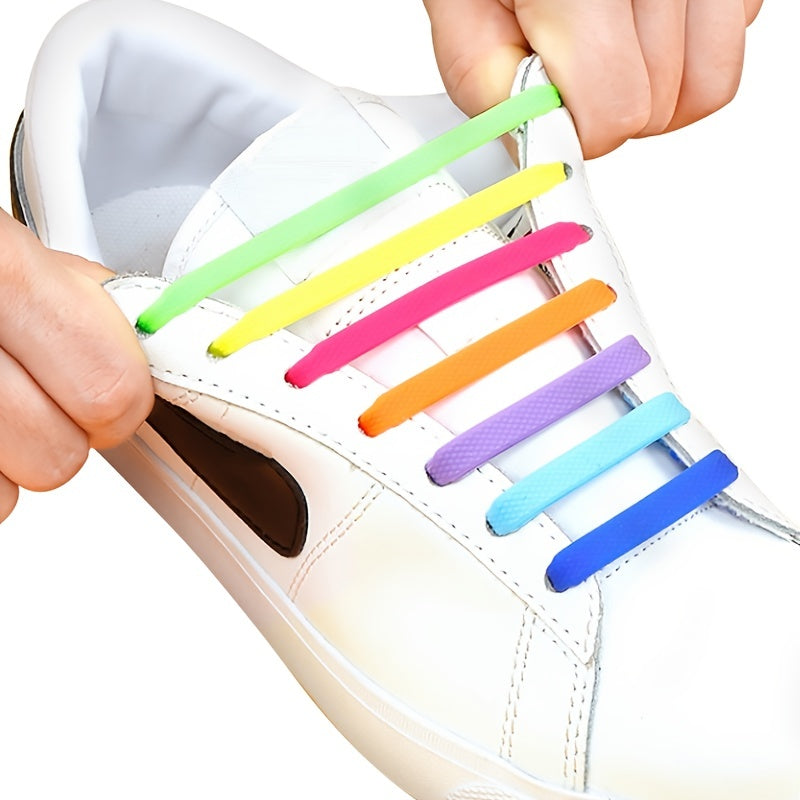 Unisex Silicone Elastic No Tie Shoelaces Buckle Free Creative Elastic Laces