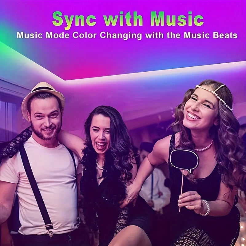 65.6ft RGB LED Light Strip USB Powered for TV Backlight and Room Decoration