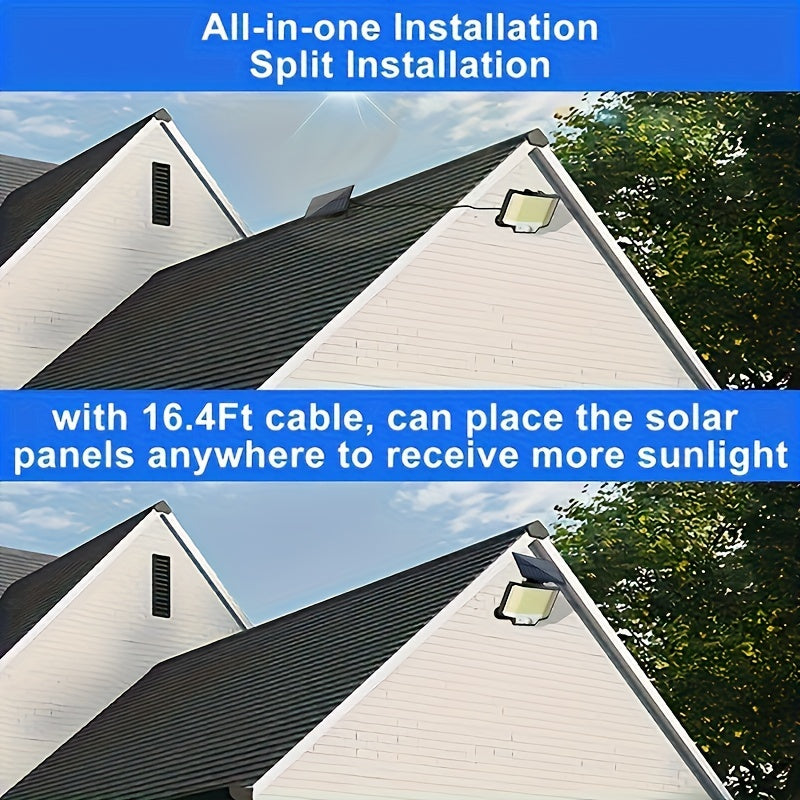 Solar Powered Outdoor Wall Light with Motion Sensor 200 LEDs Remote Control Security Floodlight