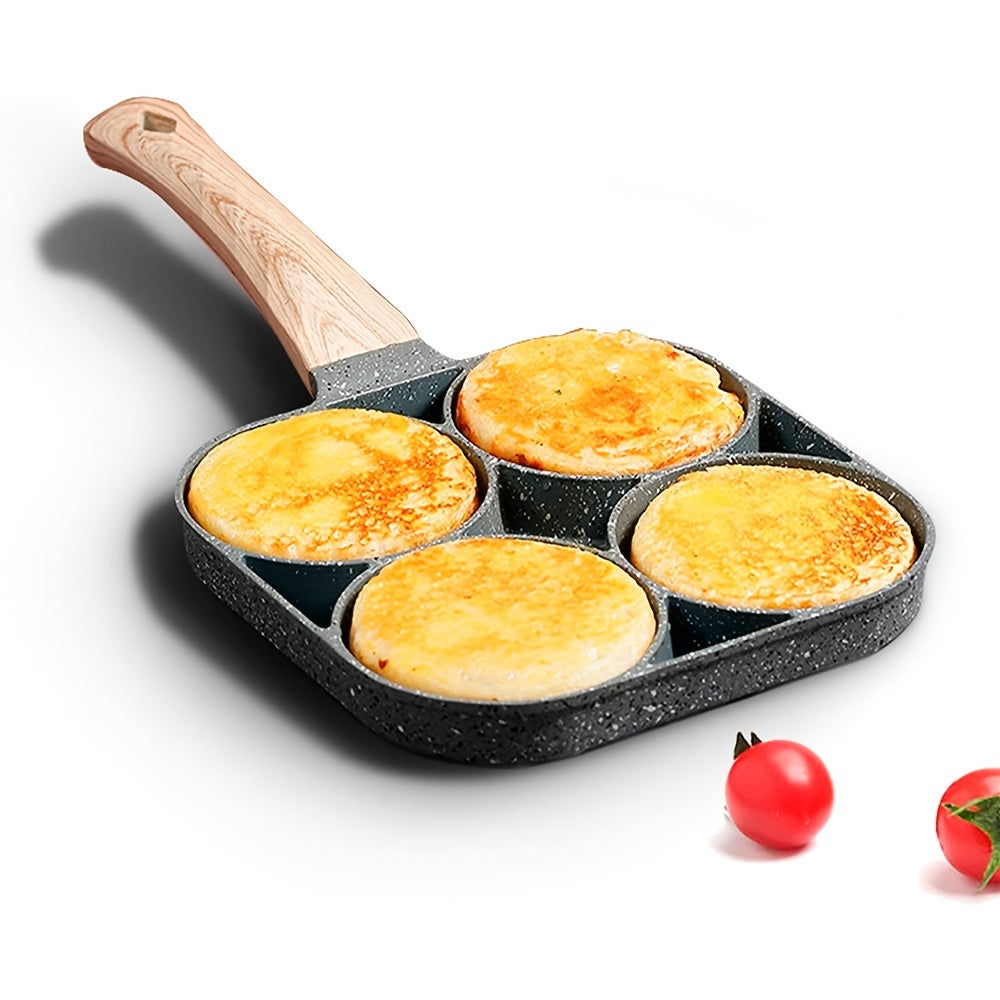 Non-Stick Omelette Pan with 4 Holes for Egg Dumplings Hamburgers and Steaks