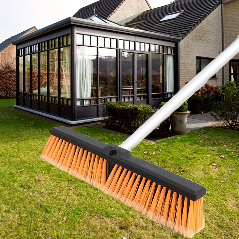 18-Inch Wide Angle Push Broom with Adjustable Handle for Multi-Surface Cleaning