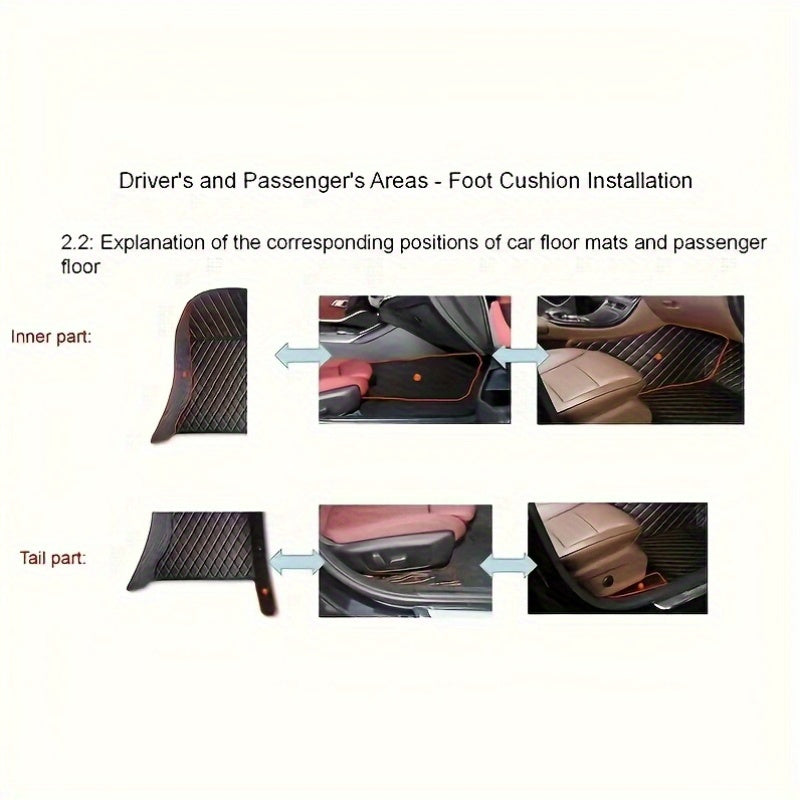 Luxury Faux Leather Car Floor Mat Set for Left-Hand Drive Vehicles 3-Piece