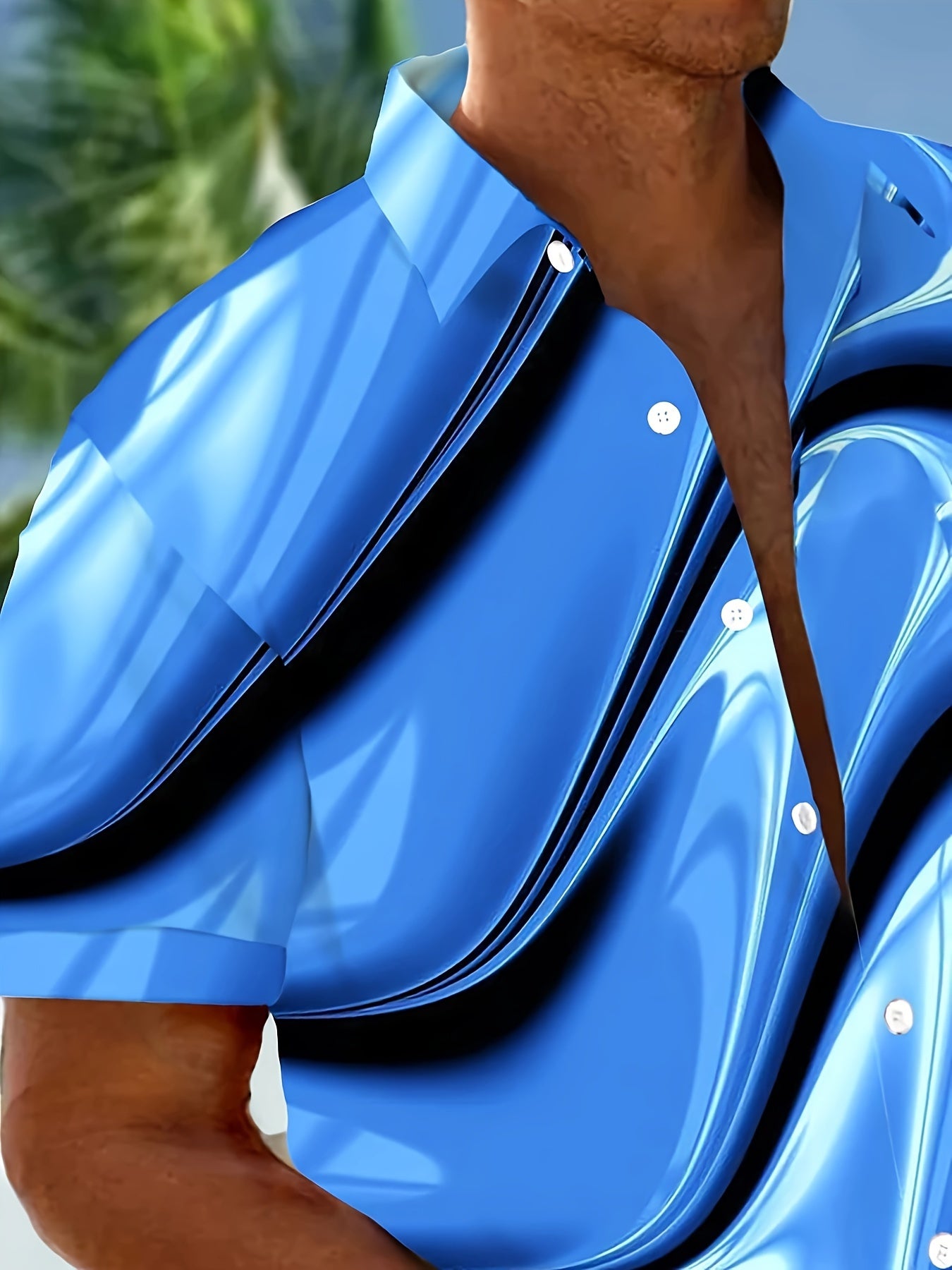 Katta o'lchamdagi erkaklar uchun Gava 3D bosma qisqa yengli ko'ylak - Ta'til uslubi, zamonaviy yozgi kiyim