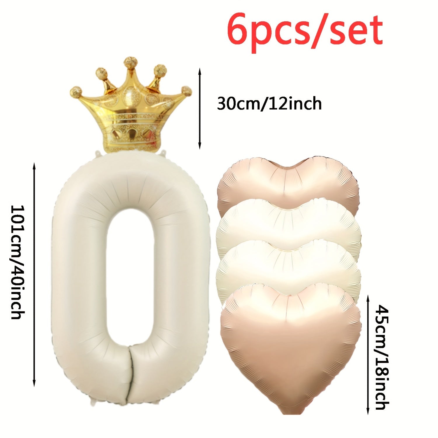 Tug'ilgan kunlari va tadbirlar uchun 6 ta raqamli folga baloni to'plami