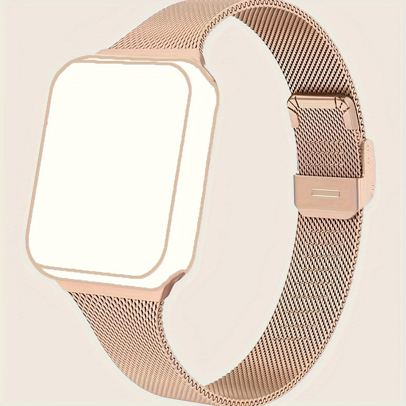 Smartwatch Band Stainless Steel Mesh Slim Milanese Strap with Detachable Buckle Gold