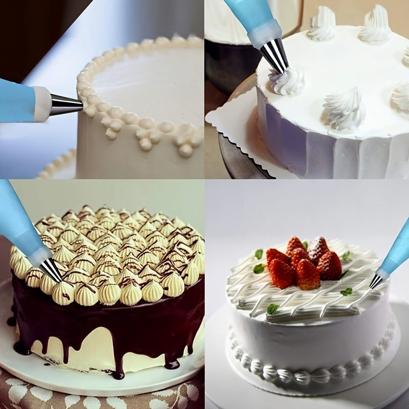 Silicone Pastry Bags Set for Cake Decorating Includes 8 and 26 Pieces Nozzle Kit