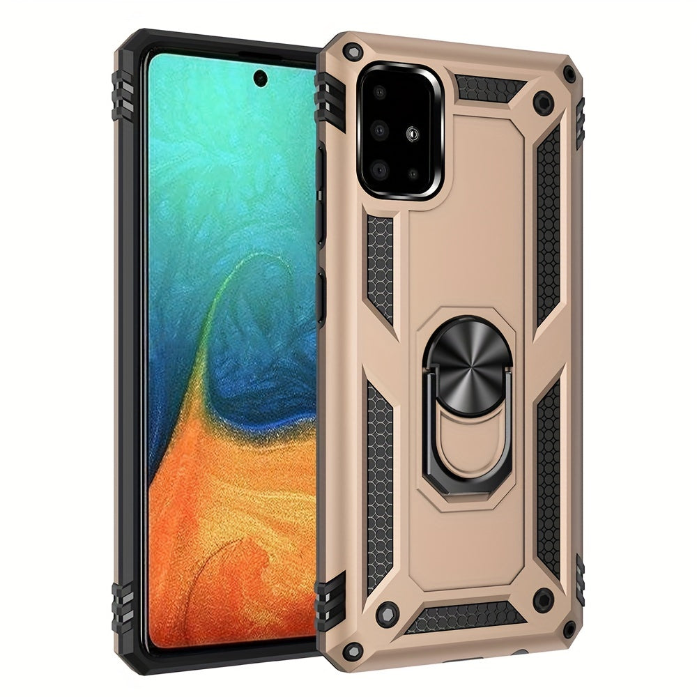 Shockproof Phone Case for Samsung Galaxy A Series with Ring Kickstand and Air Cushion Protection