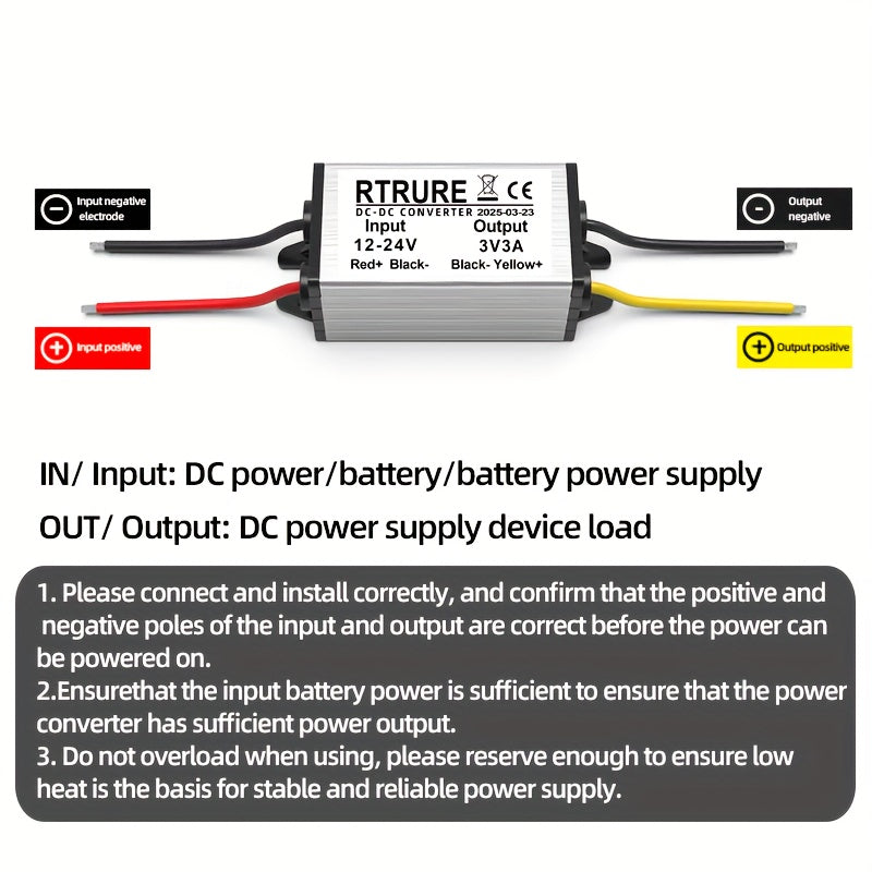 Convertidor de reducción de potencia DC de 12V a 3V-9V con transistores y cables de tierra