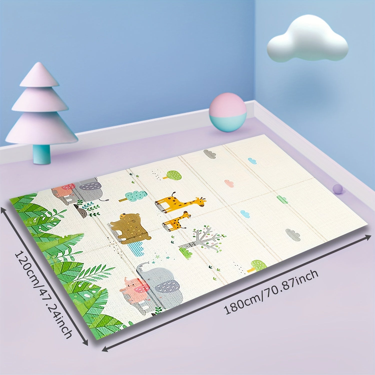 Children's Play Mat XPE Waterproof Thickened Foldable Crawling Mat for Room