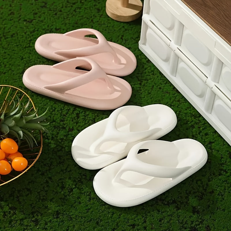 Women's Solid Color Slides Casual Slip-On Bathroom Shoes