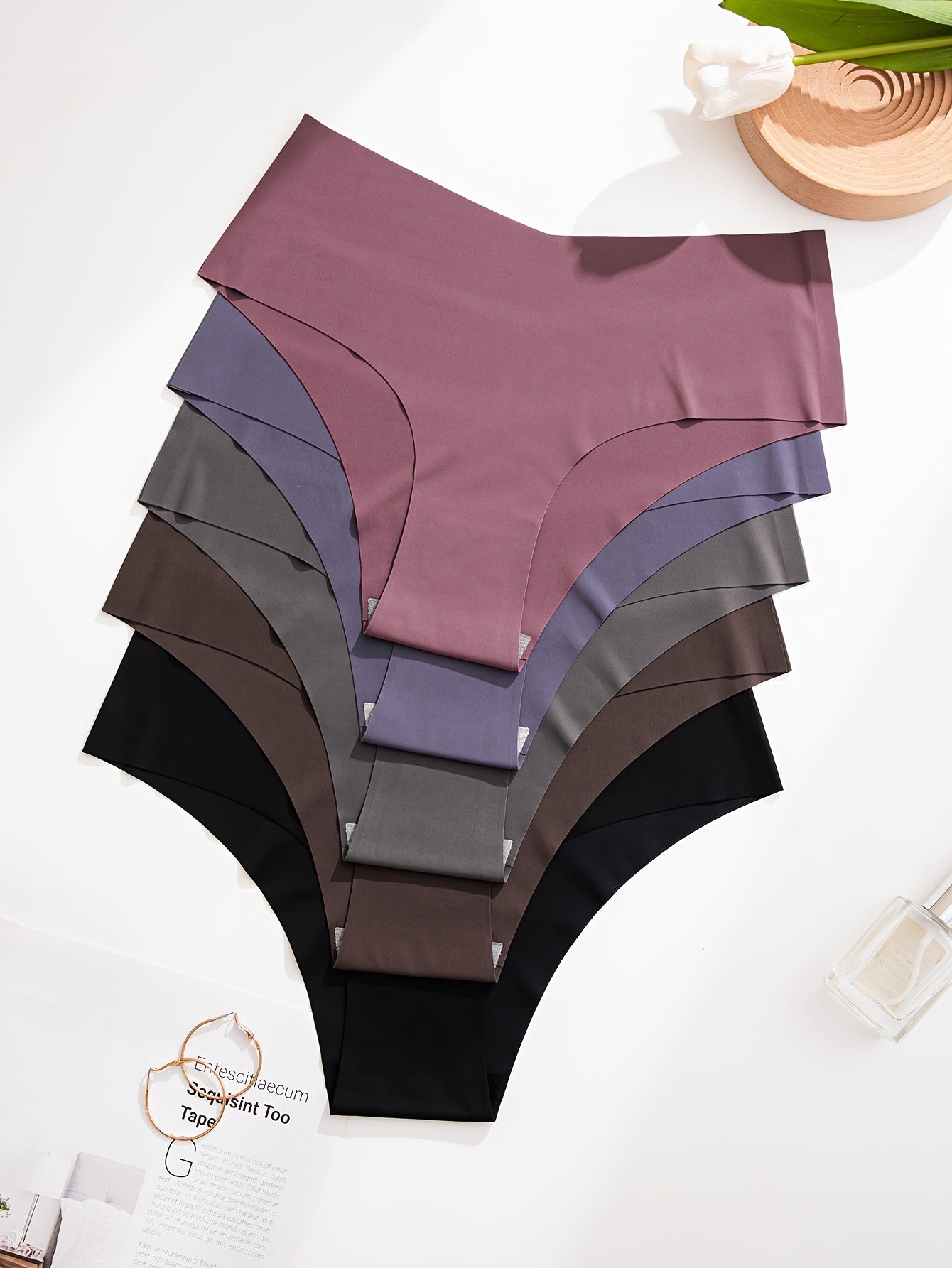 Women's Seamless Mid-Rise Hipster Panties 5 Pack Breathable Nylon Blend Assorted Colors